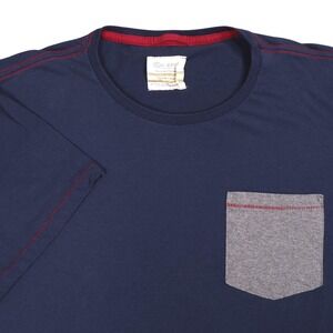 Faherty Re-Spun Contrast‎ Pocket T-Shirt Crew Neck Short Sleeve Casual Shirt XL